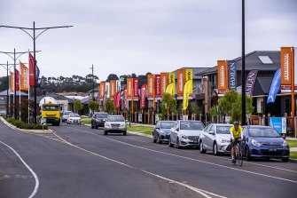 Display homes in Mount Duneed, a suburb of Geelong. 