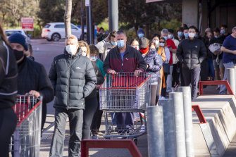 Scenes at Costco, Docklands on Sunday morning.