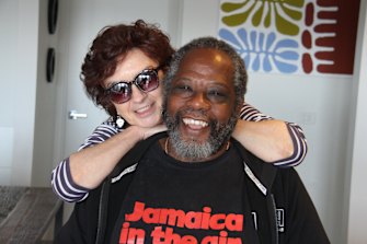 Filmmaker Fiona Cochrane with musician Pat Powell, aka Patou.