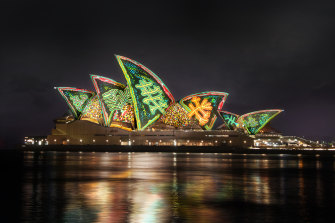 Yarrkalpa - Hunting Ground by the Martu Artists will light the sails of the Sydney Opera House for this year’s Vivid Festival.
