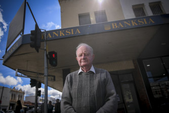 Keith Pitman outside Banksia Securities’ office in Ballarat in 2019.