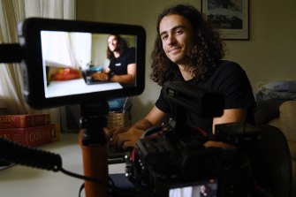 Sam Buchwald, 25, creates social media content for one of new business ventures since quitting his corporate job in 2021.