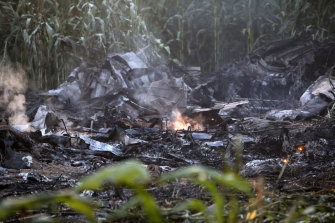 Epava unui avion cargo Antonov în nordul Greciei.