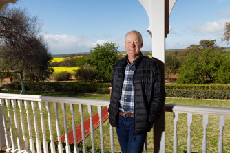 Veteran chairman Richard Goyder at his farm north-east of Perth.