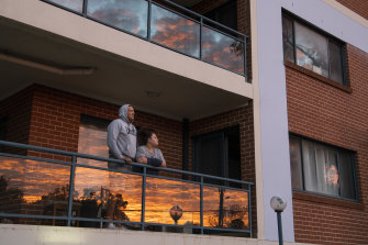 Construction worker Soale Fekitoa with his wife Lili-Ane at their western Sydney apartment. 