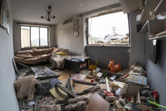A damaged apartment in Stepanakert, Nagorno-Karabakh, after Azerbaijan shelling on Wednesday.