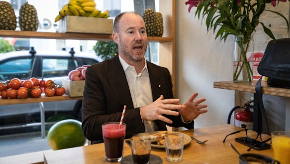 Luke Sayers during a breakfast interview with the Australian Financial Review.