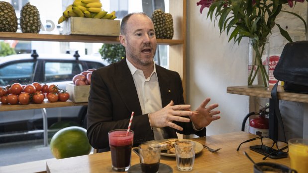 Luke Sayers during a breakfast interview with the Australian Financial Review.