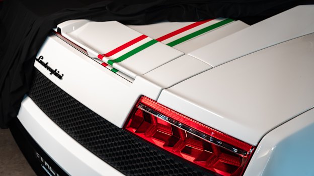 Many Lamborghinis can be found in the garage. 