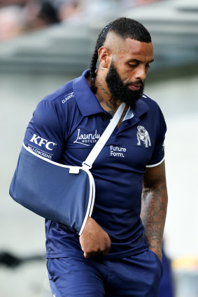 Josh Addo-Carr on the sideline.