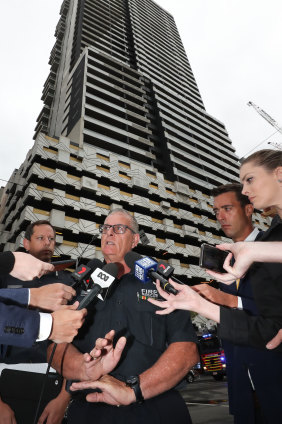 The MFB's Trent Curtin said firefighting efforts at the Spencer Street building on Monday was hampered by overcrowded units. 