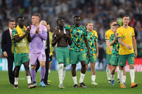 Members of the Australian team after the defeat.