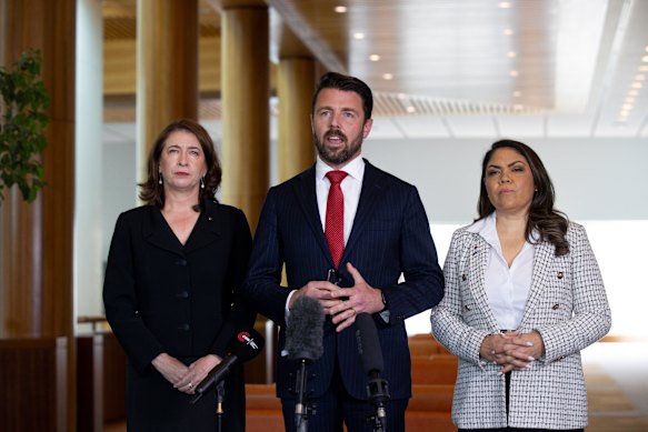 Senator Jonathon Duniam during a doorstop at Parliament House in November last year.