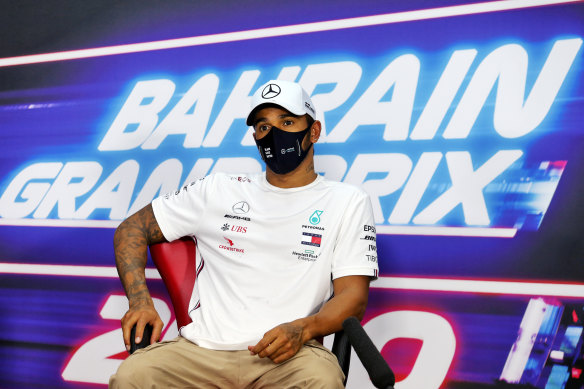 Lewis Hamilton will start on pole in Bahrain.