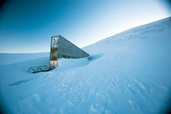 The doorway to the Global Seed Vault, a kind of backup storage for the world's plants.
