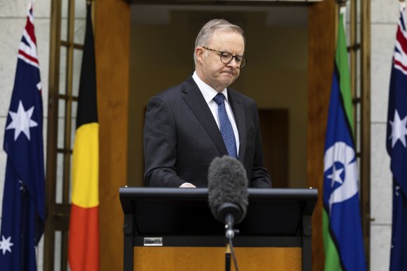 Prime Minister Anthony Albanese expressed his sorrow during a speech at Parliament House on Monday.