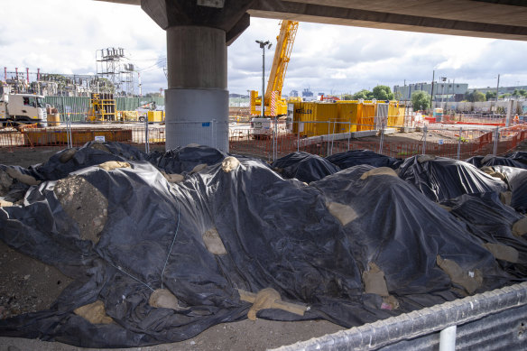 Soil from the West Gate Tunnel project. 