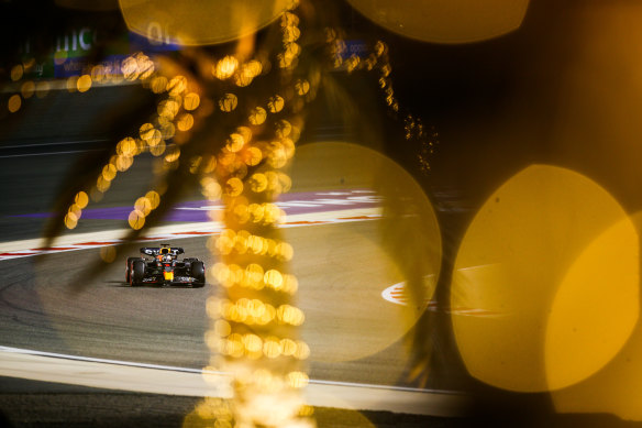 Max Verstappen pictured during practice ahead of the Bahrain Grand Prix. 