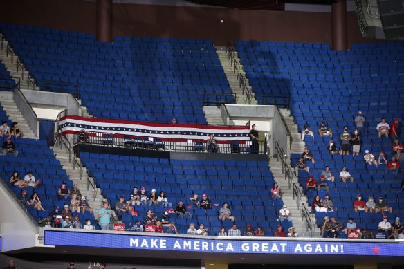 Empty seats at Donald Trump's Tulsa rally. 