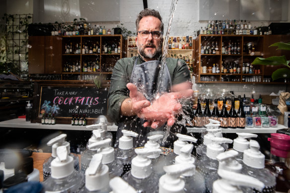 Rob Turner, managing director of Animus gin distiller in Kyneton. Gone are the days when hand sanitiser flew off the shelves.