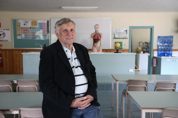 Marsden in the science lab of the Alice Miller School in 2016.