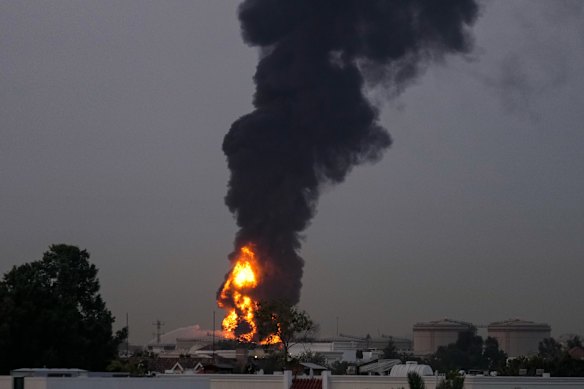 The drone strike caused a fire to erupt near Dubai airport.