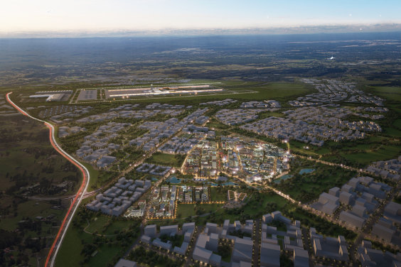 An artist impression of the future western Sydney city Bradfield.