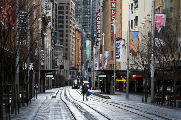 Lockdown has emptied Sydney’s normally bustling streets.