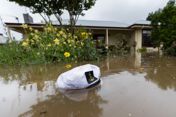 A flooded home in Echuca. More rain is expected across Victoria this weekend. 