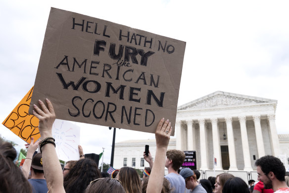 Protests following the US Supreme Court’s decision to overturn Roe v Wade. 