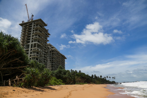 The site of the property development in Balapitiya, Sri Lanka, which ran out of funds in 2021.