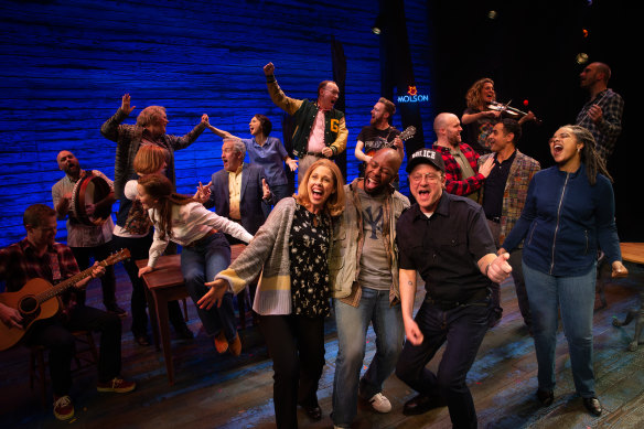 The cast of Come From Away in Melbourne.
