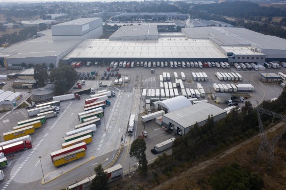 The Woolworths distribution centre at Minchinbury. Earlier this year, more than 500 Woolworths distribution employees were in isolation due to virus exposures.