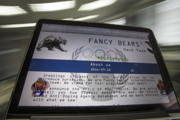 A screenshot of the Fancy Bears website fancybear.net, one of Russia’s most feared hacking outfits. 
