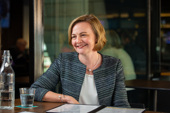 WA Auditor General, Caroline Spencer, during an interview with Jesinta Burton at The Shoe.