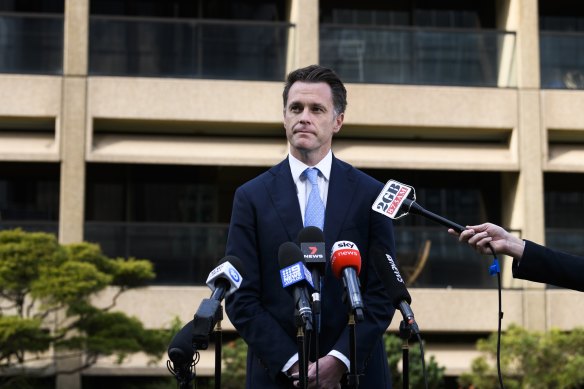 Labor’s Chris Minns in his first press conference after being elected leader.