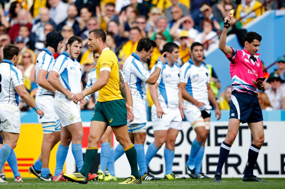 Quade Cooper made just one World Cup start under Cheika - against Uruguay in 2015 when he was yellow-carded.