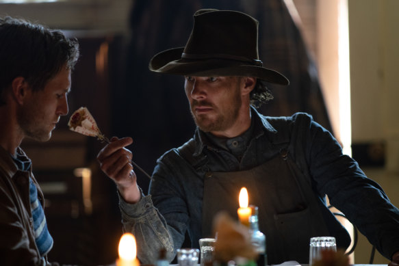 Benedict Cumberbatch as Phil Burbank in The Power of the Dog.