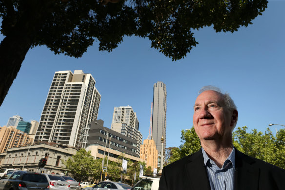 Emeritus Professor Michael Buxton is pictured in the CBD in 2015.