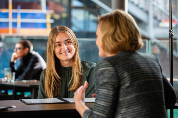 WA Auditor General, Caroline Spencer, during an interview with Jesinta Burton at The Shoe.