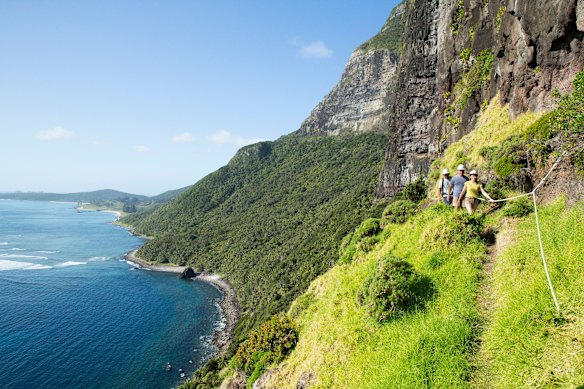 On the track to Mount Gower.