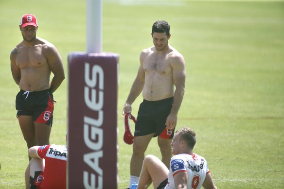 Skipper Ben Hunt has been busy trying to adapt to the ever-changing ‘spine’ at St George Illawarra.