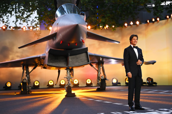 Tom Cruise at the UK Premiere of Top Gun: Maverick in London.