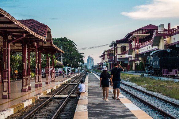 Scenic highlights… Hua Hin’s huge new elevated station is opposite the original station.