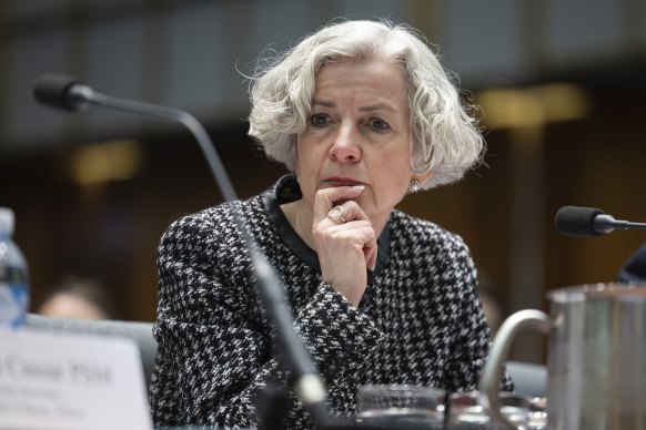 Secretary of the Department of Home Affairs Stephanie Foster during Senate estimates on Wednesday.