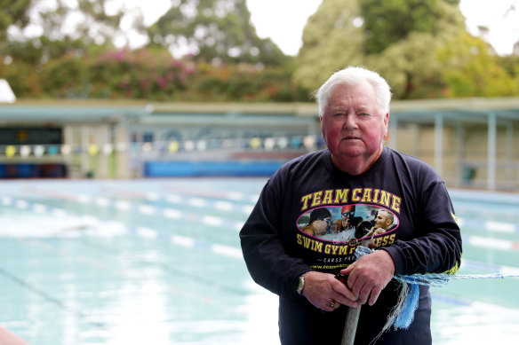 Dick Caine pictured at Carrs Park Pool before it closed.