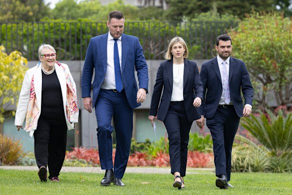 The Liberal leadership team of (from left) Bev McArthur, Groth, Jess Wilson and Evan Mulholland in November.