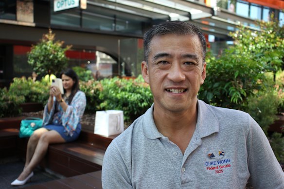 Duke Wong is campaigning for one of six Senate seats up for grabs in Queensland.