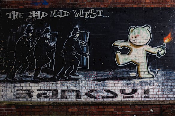 An artwork by Bristol’s own Banksy, the planet’s most infamous “guerrilla artist”.