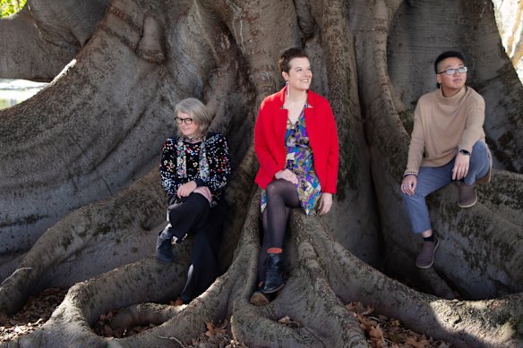ARia Song Unseen artists Catherine Gough-Brady, W. Sze Tsang and Cassandra Tytler in Hyde Park.